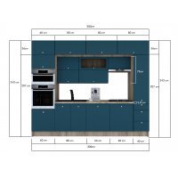 Bucatarie ZONE B 300 FRONT MDF K002 / decor 259